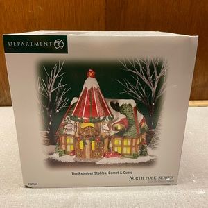 Department 56 the reindeer stables, comet & cupid